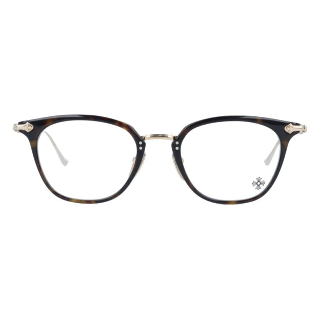 【Chrome Hearts】クロムハーツ メガネフレーム 伊達メガネ CHROME HEARTS SHAGASS DT/GP 51サイズ CHクロス ウェリントン型 ユニセックス メンズ レディース
