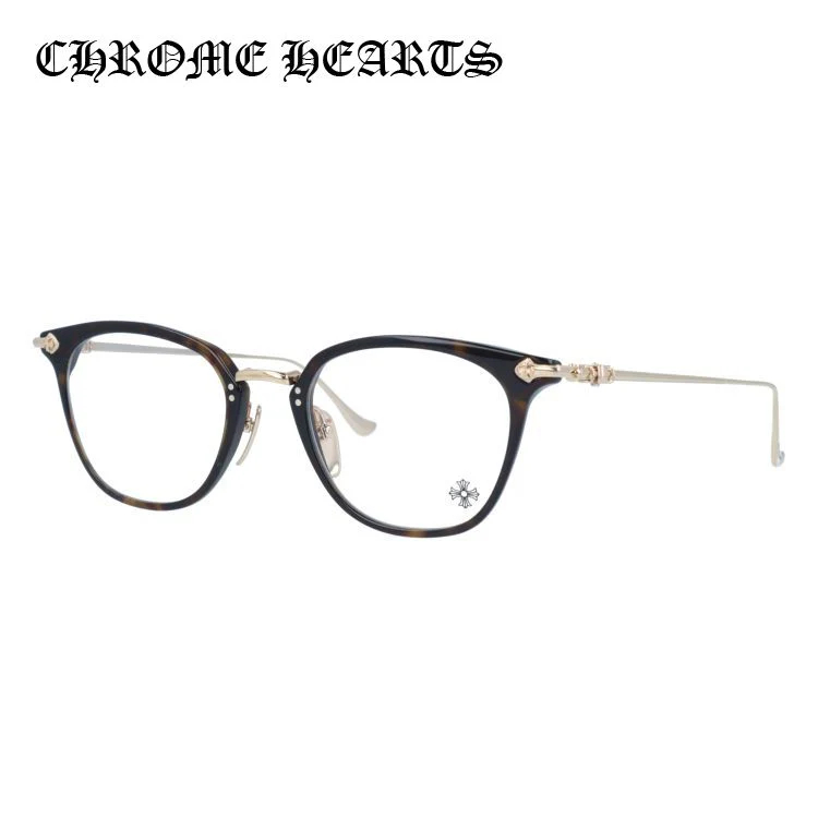 【Chrome Hearts】クロムハーツ メガネフレーム 伊達メガネ CHROME HEARTS SHAGASS DT/GP 51サイズ CHクロス ウェリントン型 ユニセックス メンズ レディース
