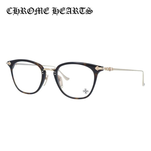 【Chrome Hearts】クロムハーツ メガネフレーム 伊達メガネ CHROME HEARTS SHAGASS DT/GP 51サイズ CHクロス ウェリントン型 ユニセックス メンズ レディース