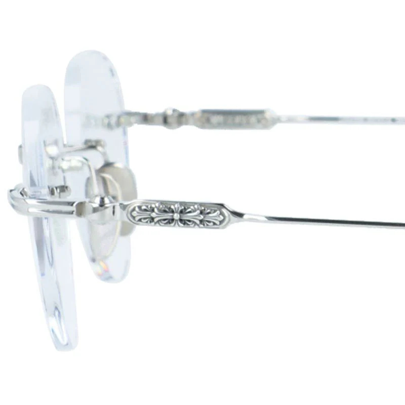 【Chrome Hearts】クロムハーツ メガネフレーム 伊達メガネ CHROME HEARTS SOFFFFFFFFERS I SS 49サイズ フローラル ボストン型 リムレス ツーポイント ユニセックス メンズ レディース