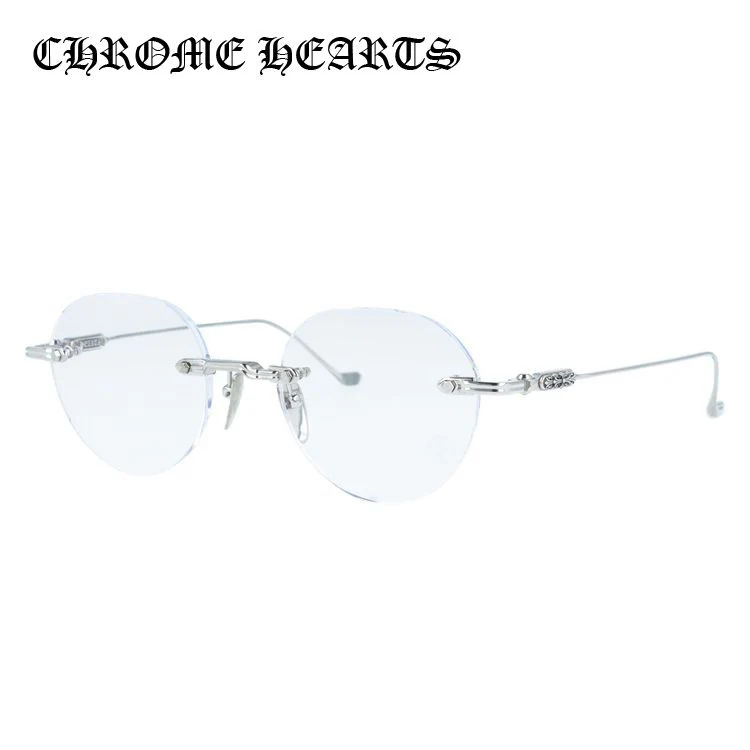 【Chrome Hearts】クロムハーツ メガネフレーム 伊達メガネ CHROME HEARTS SOFFFFFFFFERS I SS 49サイズ フローラル ボストン型 リムレス ツーポイント ユニセックス メンズ レディース