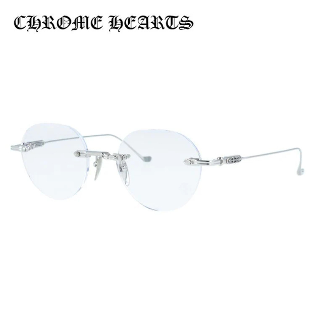 【Chrome Hearts】クロムハーツ メガネフレーム 伊達メガネ CHROME HEARTS SOFFFFFFFFERS I SS 49サイズ フローラル ボストン型 リムレス ツーポイント ユニセックス メンズ レディース