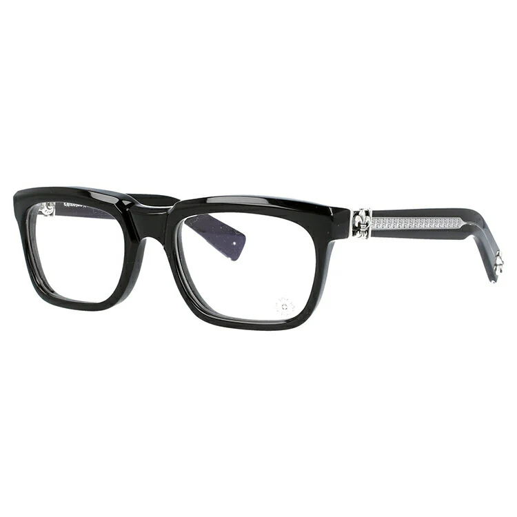 クロムハーツ メガネ 度付き 度なし 伊達メガネ 眼鏡 メガネフレーム CHROME HEARTS レギュラーフィット SEE YOU IN TEA BK 53サイズ スクエア型 ユニセックス メンズ レディース 紫外線 UVカット ラッピング無料