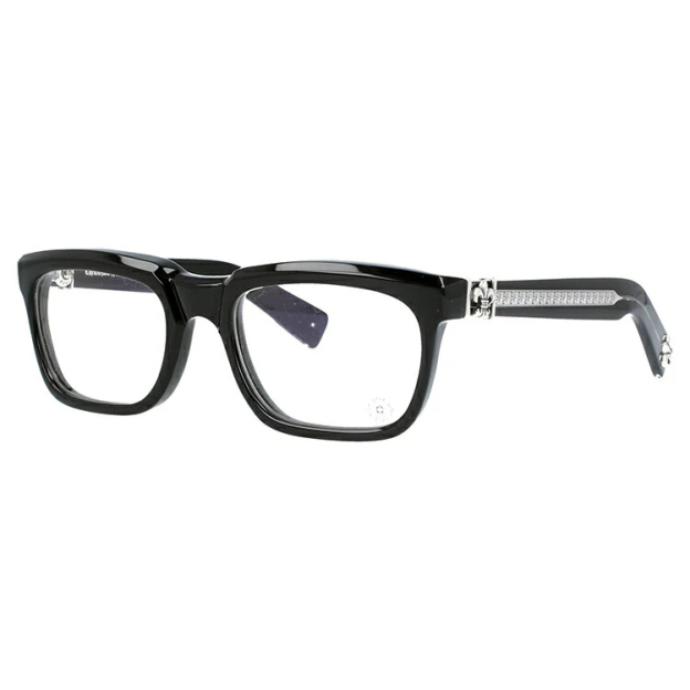 クロムハーツ メガネ 度付き 度なし 伊達メガネ 眼鏡 メガネフレーム CHROME HEARTS レギュラーフィット SEE YOU IN TEA BK 53サイズ スクエア型 ユニセックス メンズ レディース 紫外線 UVカット ラッピング無料