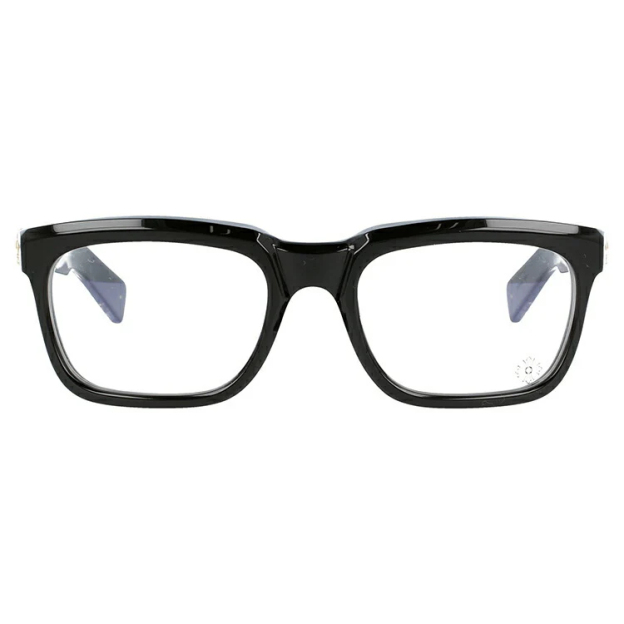 クロムハーツ メガネ 度付き 度なし 伊達メガネ 眼鏡 メガネフレーム CHROME HEARTS レギュラーフィット SEE YOU IN TEA BK-GP 53サイズ スクエア型 ユニセックス メンズ レディース 紫外線 UVカット ラッピング無料