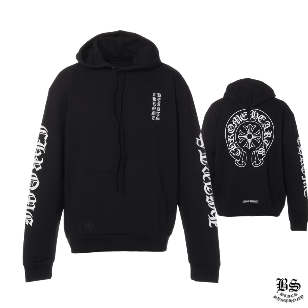 クロムハーツ パーカー コットン ブラック ホースシュー CHプラス総柄