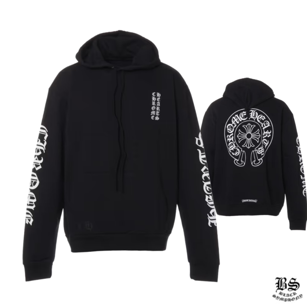 クロムハーツ パーカー コットン ブラック ホースシュー CHプラス総柄