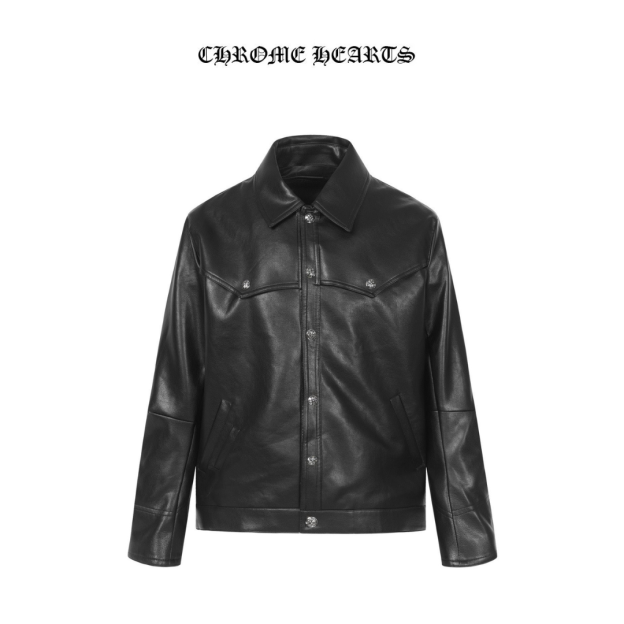 【Chrome Hearts】クロムハーツ憧れの逸着†フローラル レザージャケット