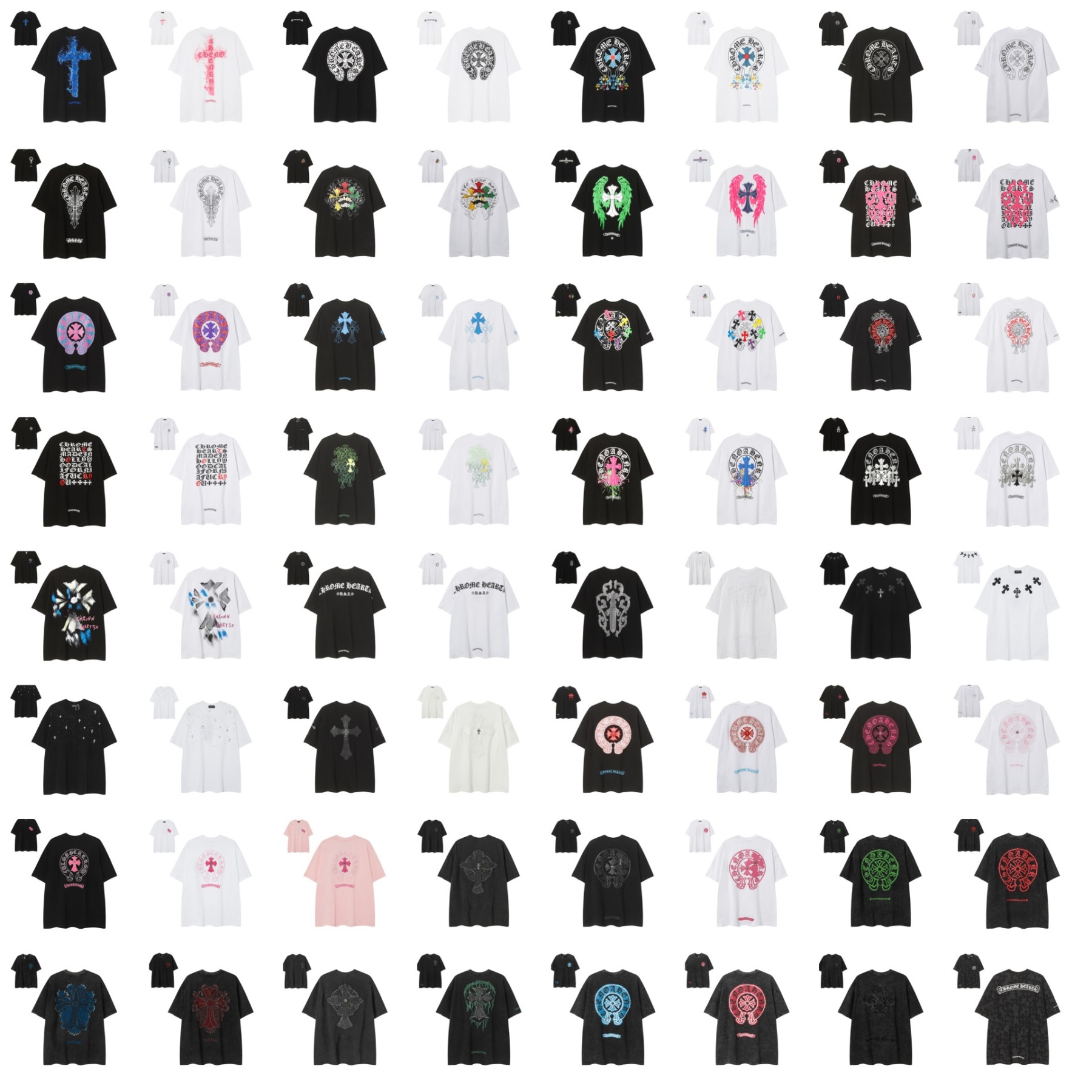 【2025新登場】クロムハーツChrome Hearts プリント刺繍Tシャツ特集 夏服 人気 男女兼用　綿100%  ch2230