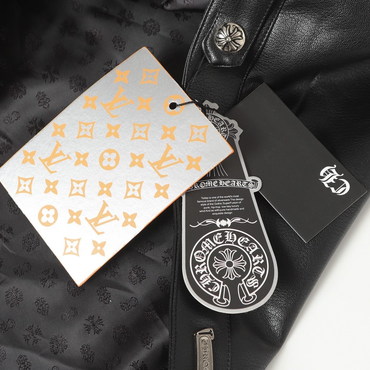【Chrome Hearts】クロムハーツ憧れの逸着†フローラル レザージャケット