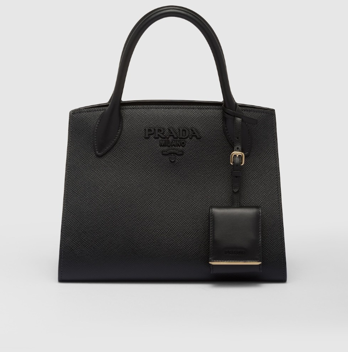 ★PRADA直営店★モノクローム スモール サフィアーノ バッグ