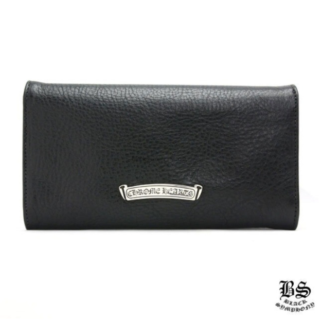 クロムハーツ ジュディウォレット クロスボタン ブラックヘビーレザー 長財布