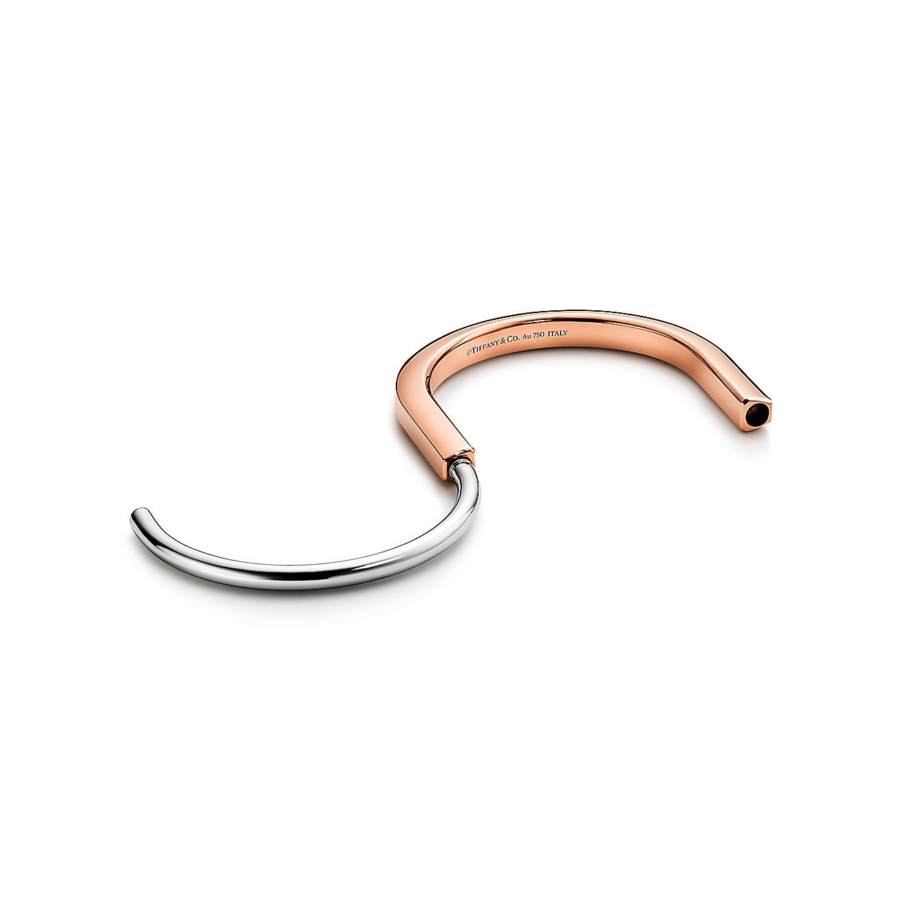 ティファニー ロック バングル ローズゴールド ＆ ホワイトゴールド