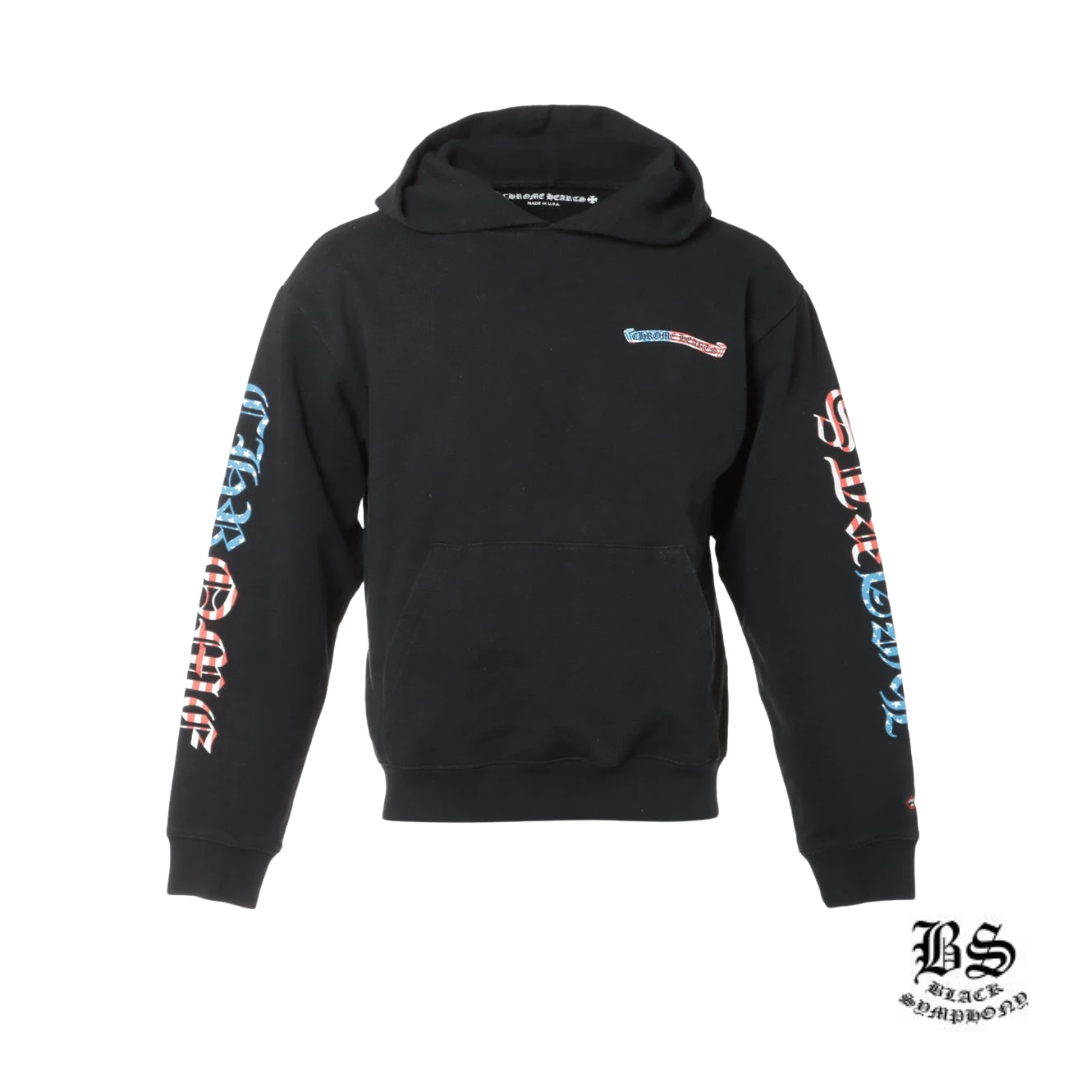 クロムハーツ マッティボーイ パーカー コットン ブラック 星条旗プリント