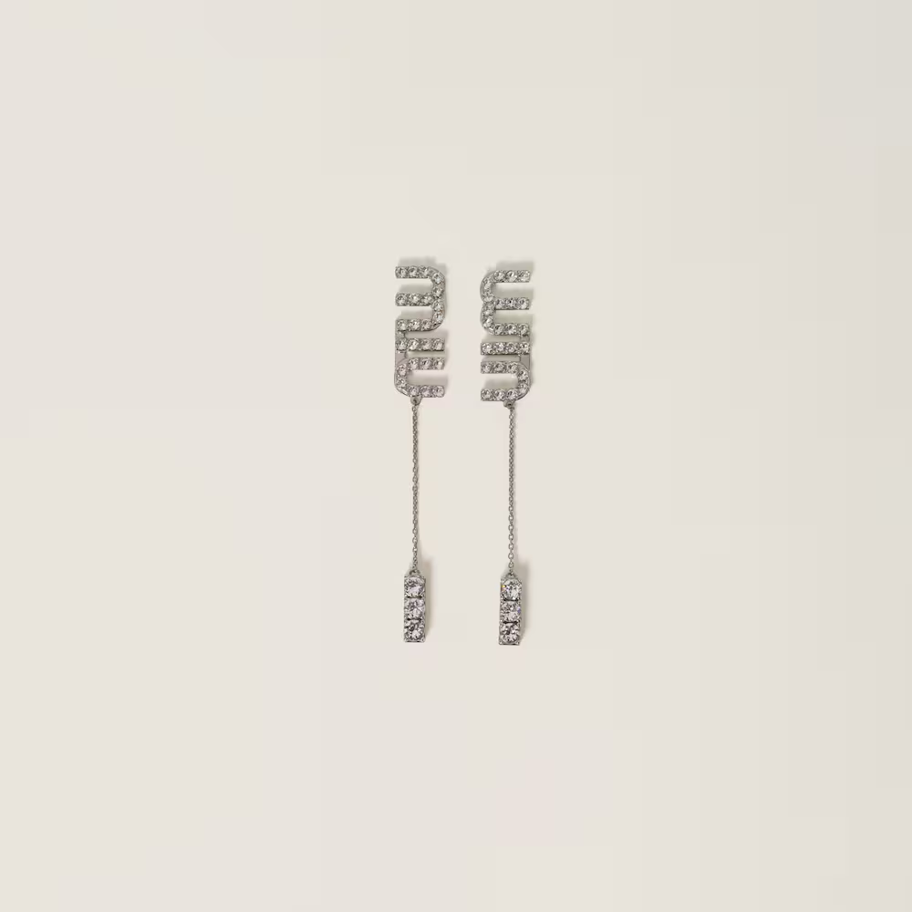 クリスタルチャーム付 ピアス