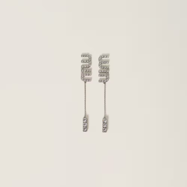 クリスタルチャーム付 ピアス