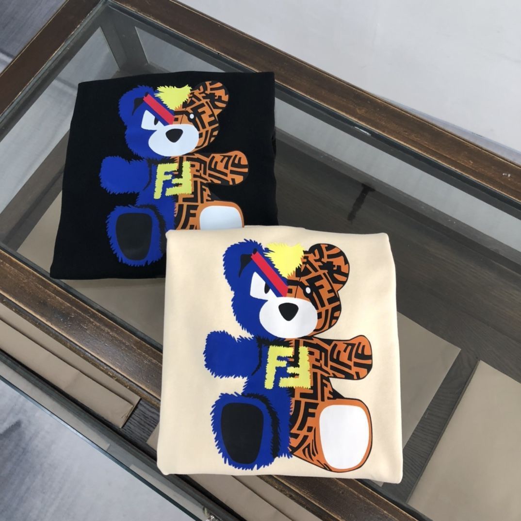 FENDI  パーカー フェンディ 可愛い クマプレント図案 丸首 通勤 通学 春秋冬服 男女兼用