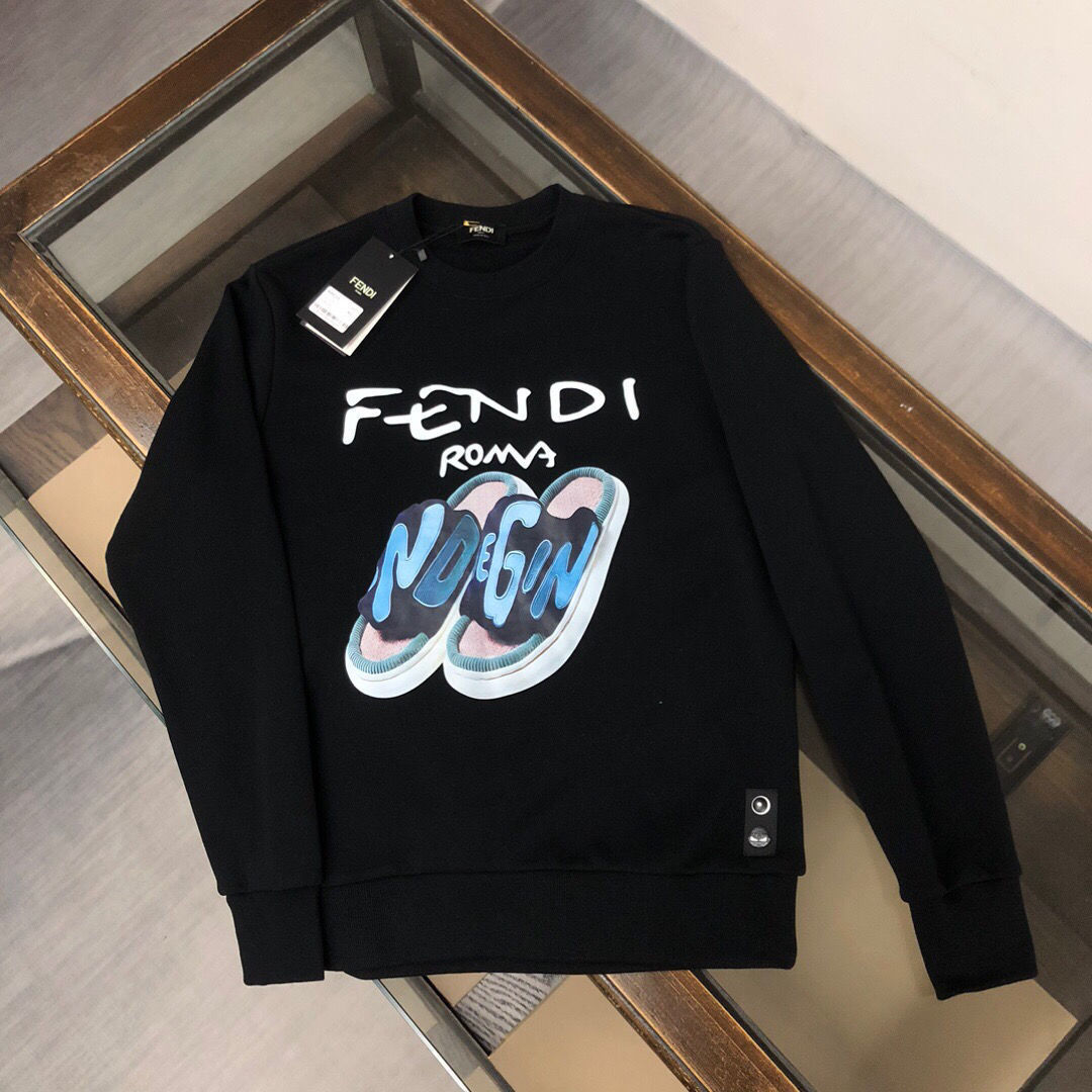 FENDI パーカー フェンディ 可愛い プレント図案 丸首 通勤 通学 ゆったり 男女兼用