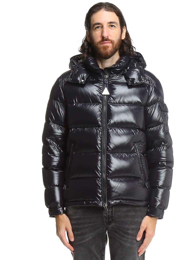 モンクレール ダウン メンズ MONCLER マヤ ブランド ダウンジャケット アウター ジャケット ブルゾン フード着脱 フルジップ Maya 定番 シンプル ショートダウン レギュラーフィット 紺 黒 MCMAYA2