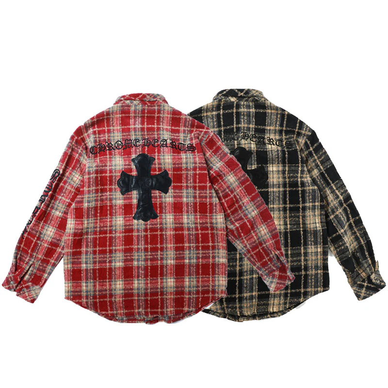 【Chrome Hearts】クロムハーツ ホースシュークロス 刺繍ジャケット - ブラック ストリートスタイル