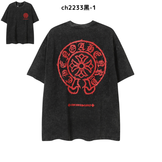 【2025新登場】クロムハーツChrome Hearts プリント刺繍Tシャツ特集 夏服 人気 男女兼用　綿100%  ch2230