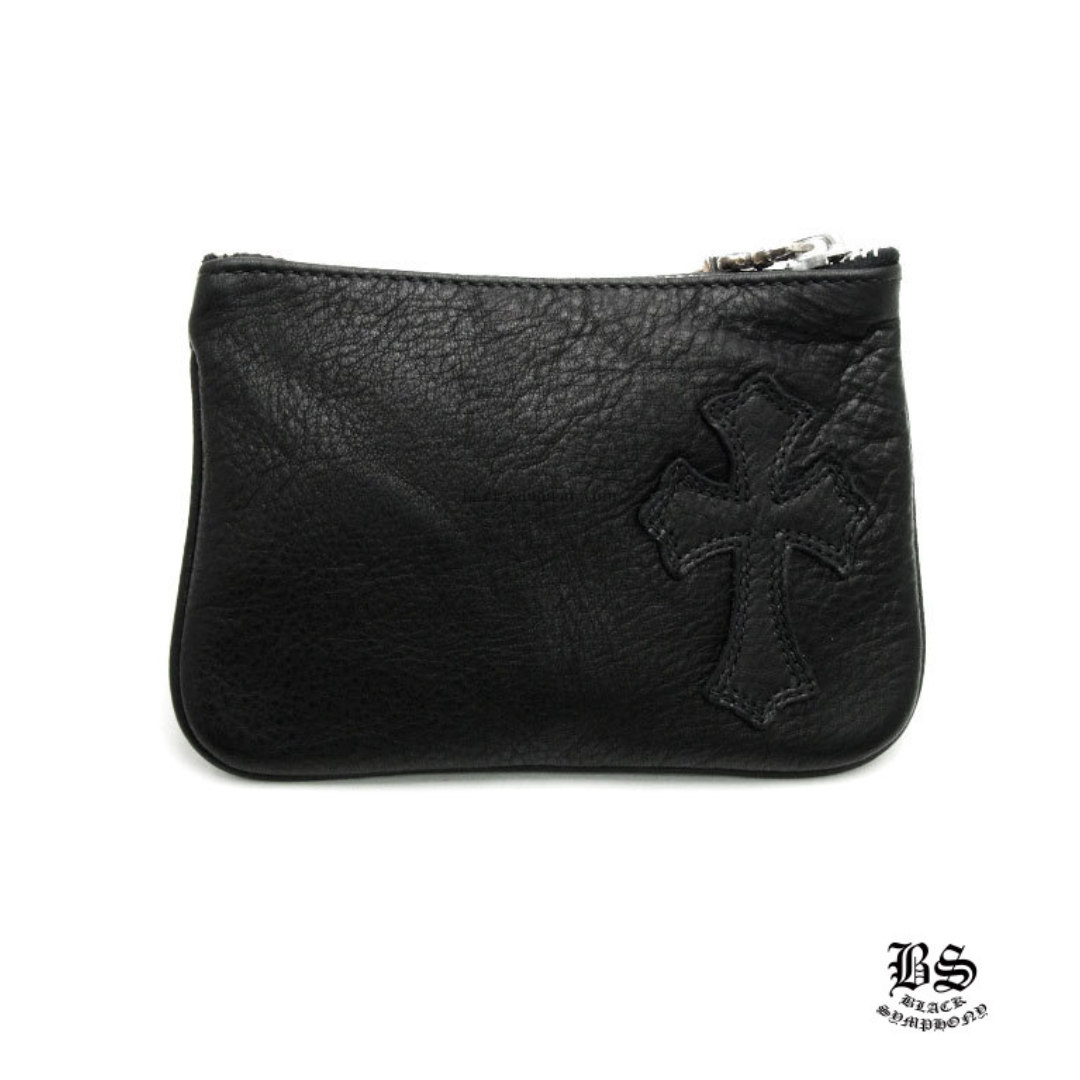 クロムハーツ CHROME HEARTS  コインパース 1クロスパッチ ブラック ヘビーレザー