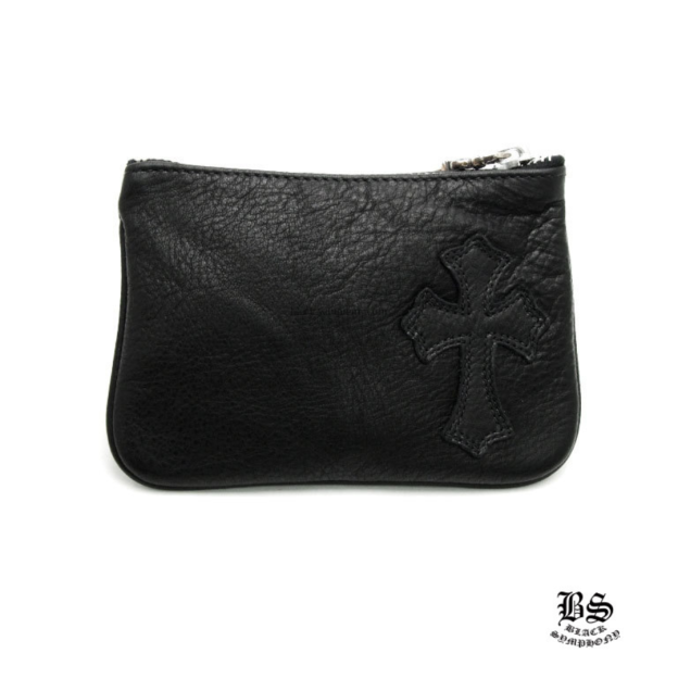 クロムハーツ CHROME HEARTS  コインパース 1クロスパッチ ブラック ヘビーレザー