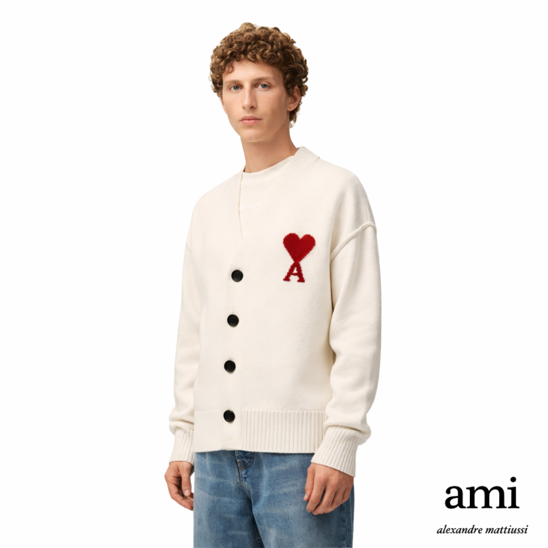Ami paris  ホワイト Ami De Coeur カーディガン