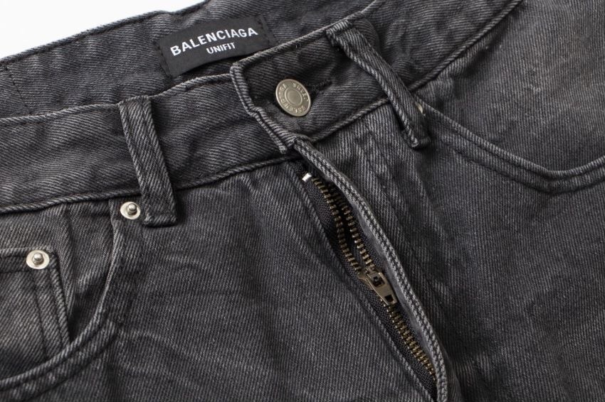 Balenciaga 水洗いフィットストレートカジュアルジーンズ水洗いブラック28.30.32.34.36