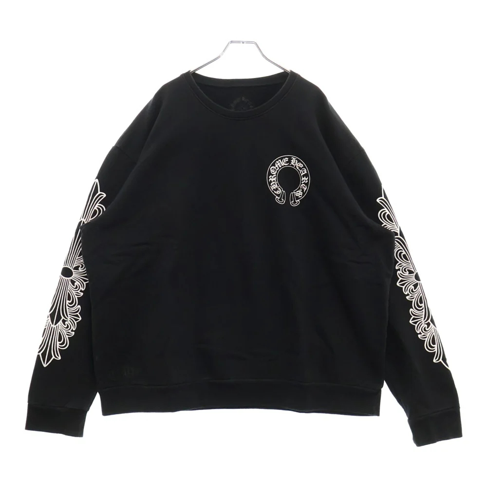 クロムハーツホースシュー プリント 袖フローラル トレーナー