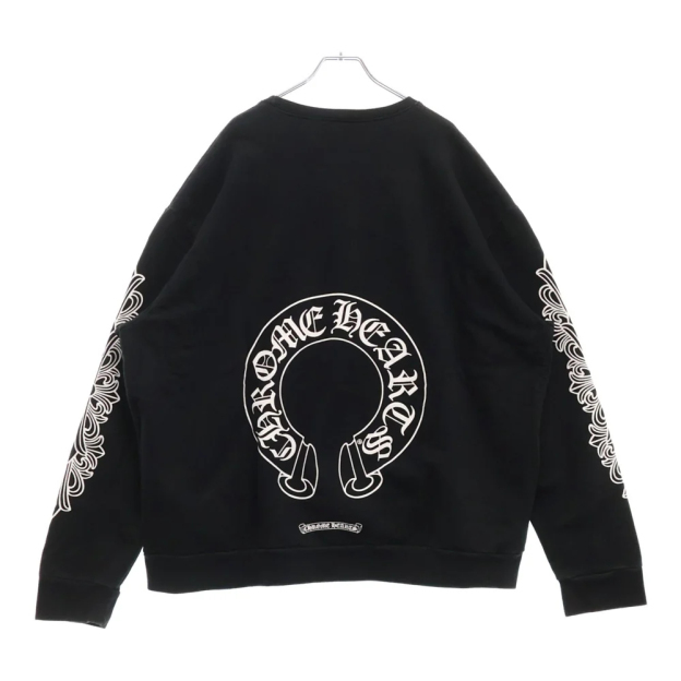 クロムハーツホースシュー プリント 袖フローラル トレーナー