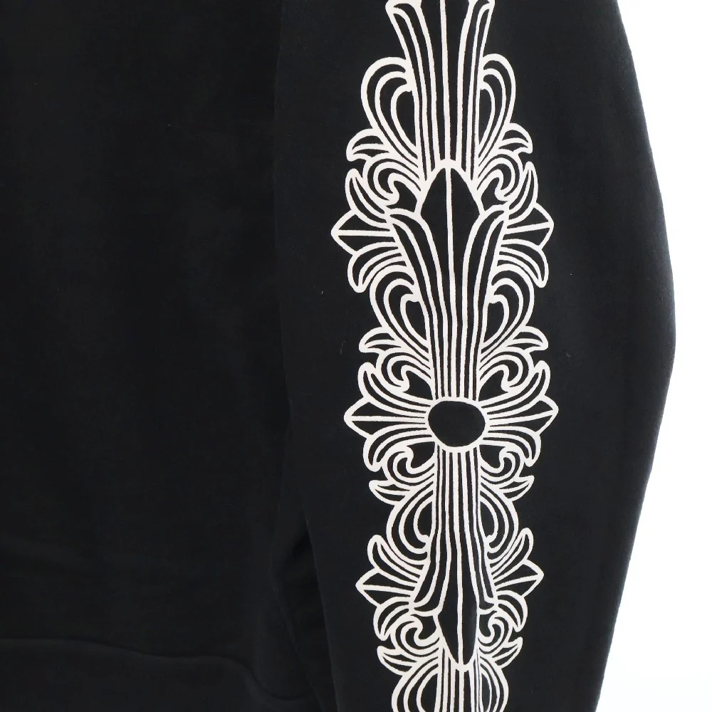 クロムハーツホースシュー プリント 袖フローラル トレーナー
