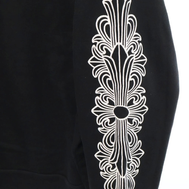 クロムハーツホースシュー プリント 袖フローラル トレーナー