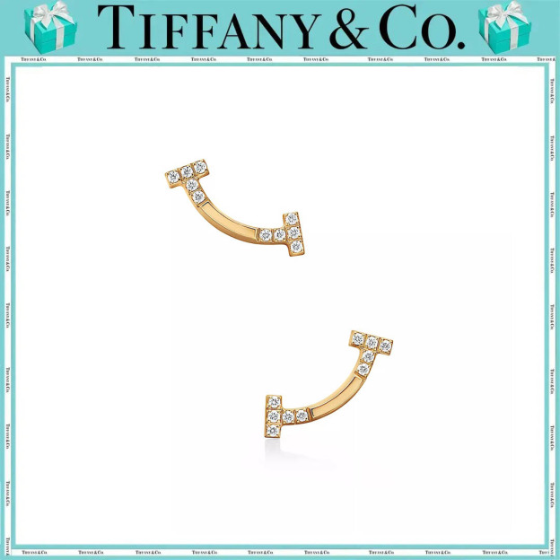 ティファニー T スマイル ピアス ダイヤモンド イエローゴールド（ミニ）