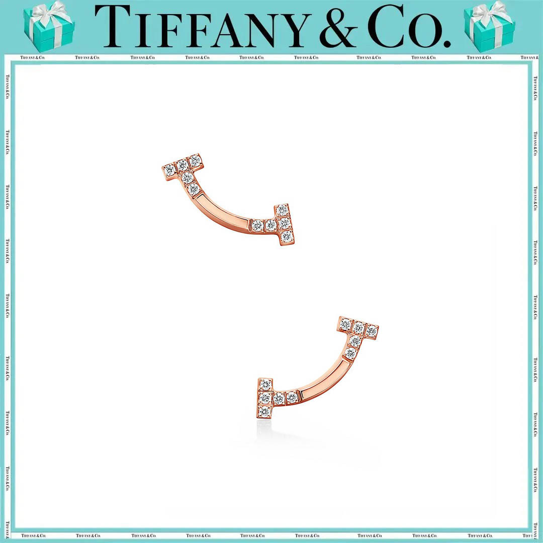ティファニー T スマイル ピアス ダイヤモンド ローズゴールド（ミニ）
