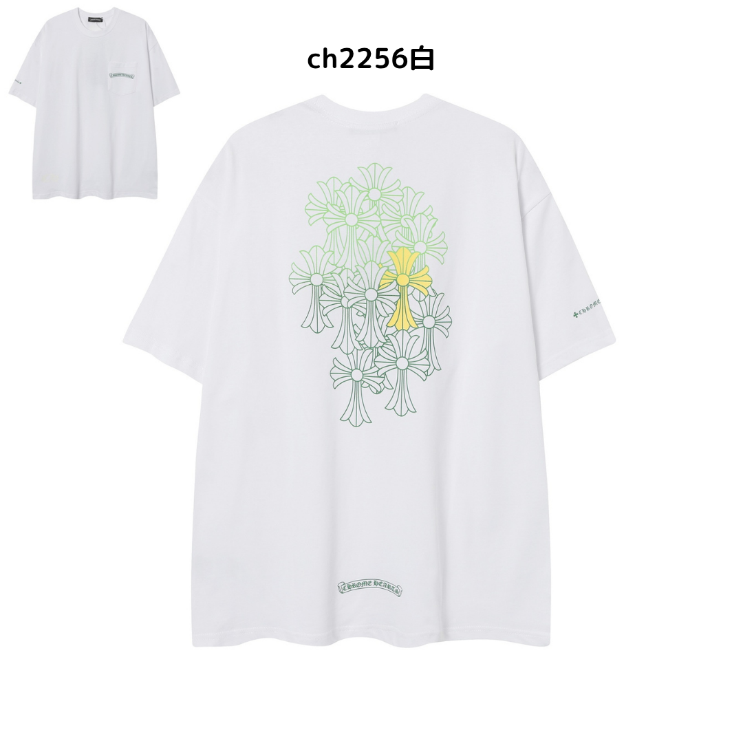 【2025新登場】クロムハーツChrome Hearts プリント刺繍Tシャツ特集 夏服 人気 男女兼用　綿100%  ch2230
