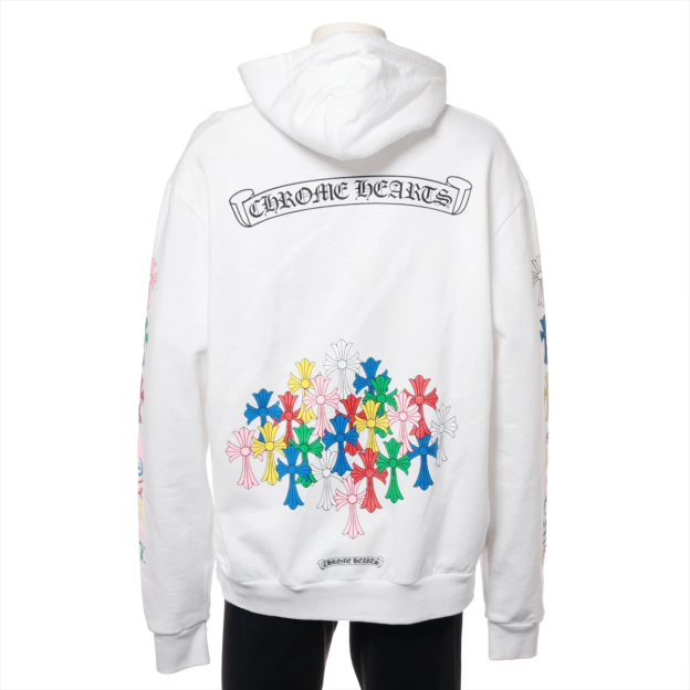 クロムハーツ パーカー コットン  ホワイト マルチセメタリークロス
