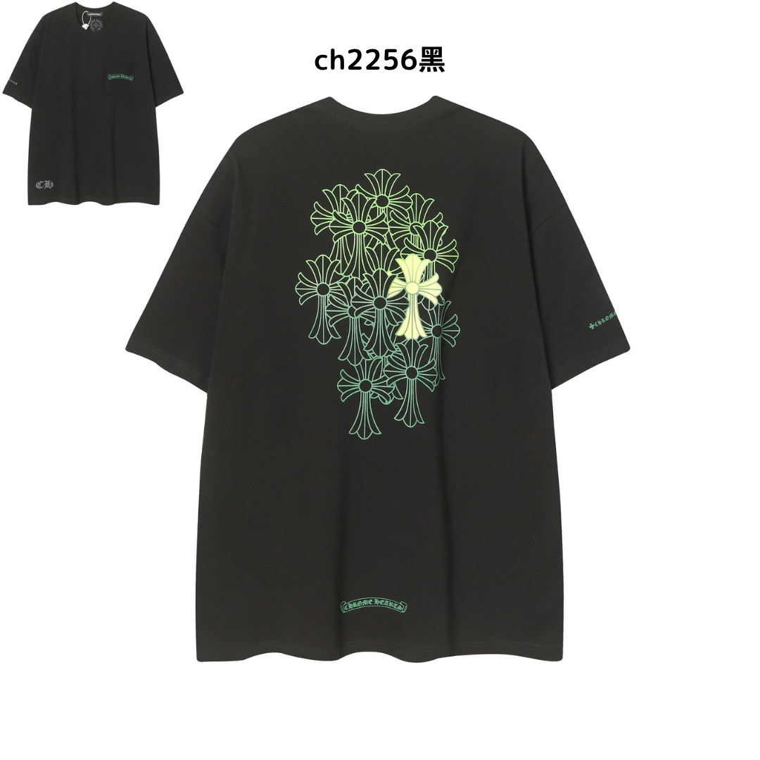 【2025新登場】クロムハーツChrome Hearts プリント刺繍Tシャツ特集 夏服 人気 男女兼用　綿100%  ch2230