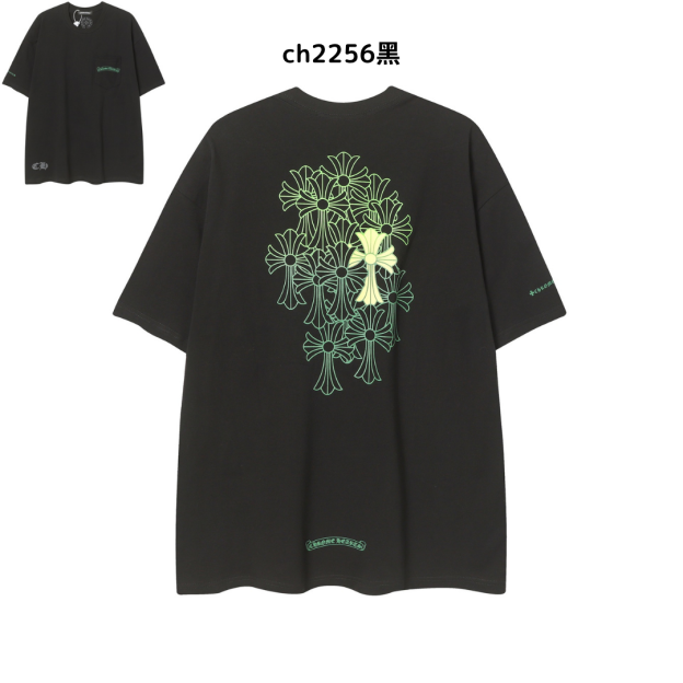 【2025新登場】クロムハーツChrome Hearts プリント刺繍Tシャツ特集 夏服 人気 男女兼用　綿100%  ch2230