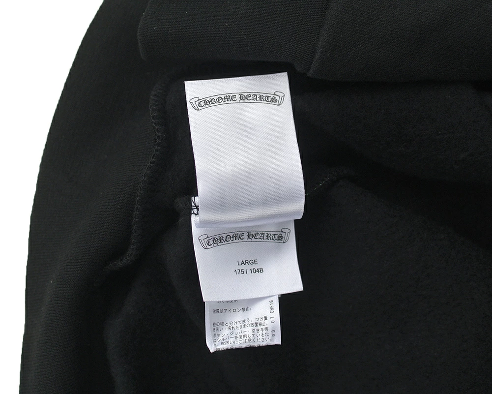 クロムハーツ パーカー コットン  ブラック ステンシルプリント オンライン限定