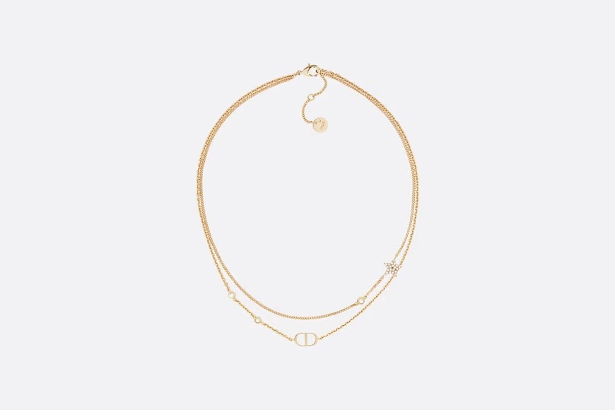 【国内発送/直営店】PETIT CD ダブル ネックレス メタル & クリスタル