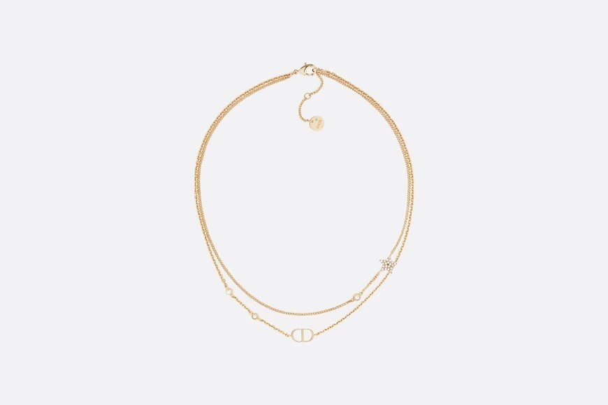 【国内発送/直営店】PETIT CD ダブル ネックレス メタル & クリスタル