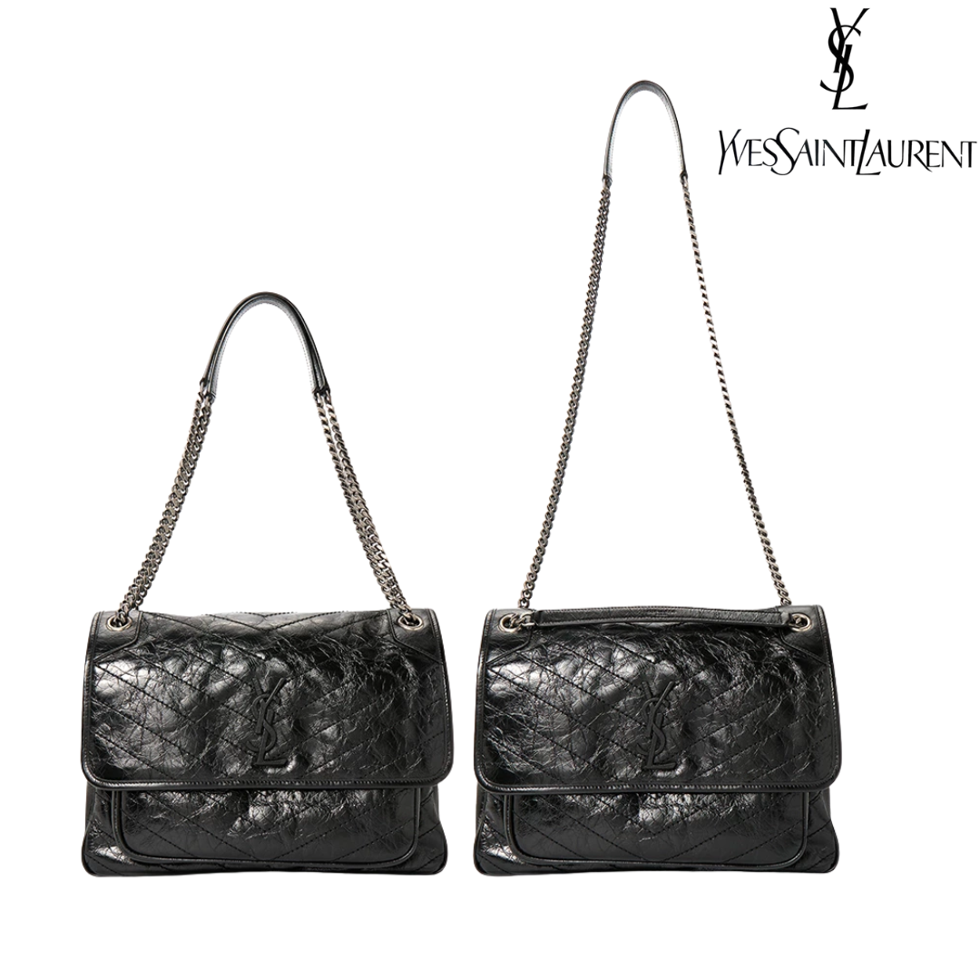 Niki Baby キルティング グロスレザー ミニショルダーバッグ