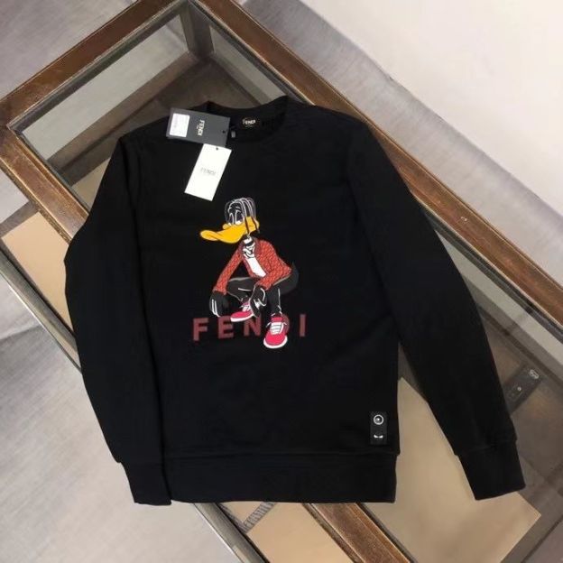 FENDI  パーカー フェンディ 可愛い ドナルドダックプレント 丸首 通勤 通学 春秋冬服 男女兼用