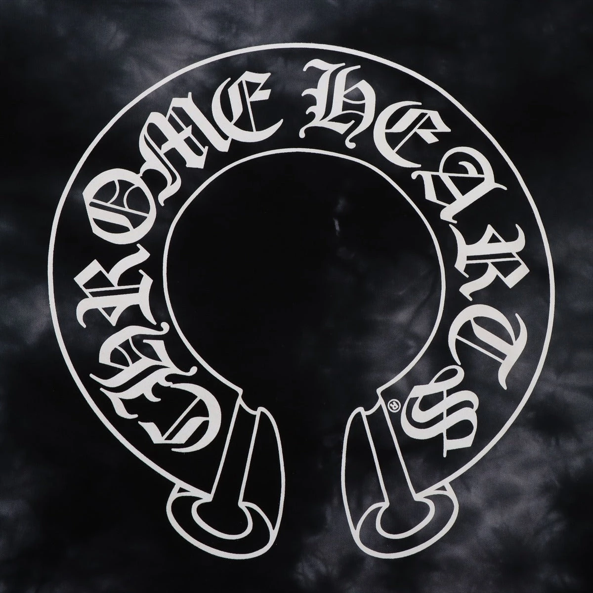 クロムハーツ パーカー コットン ブラック タイダイ ホースシュープリント