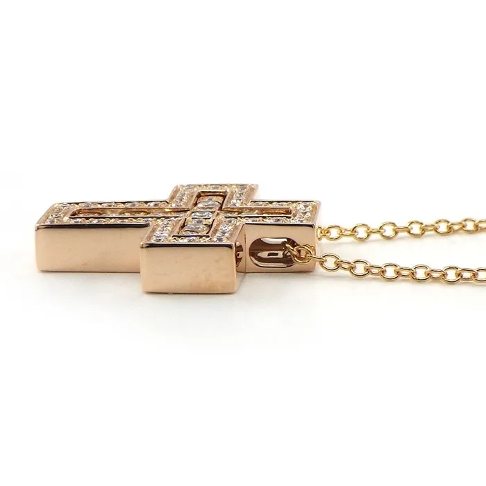 【国内発送/直営店】ダミアーニ DAMIANI ネックレス ベル エポック XS 20083492 ダブル クロス ダイヤモンド 0.39ct K18PG
