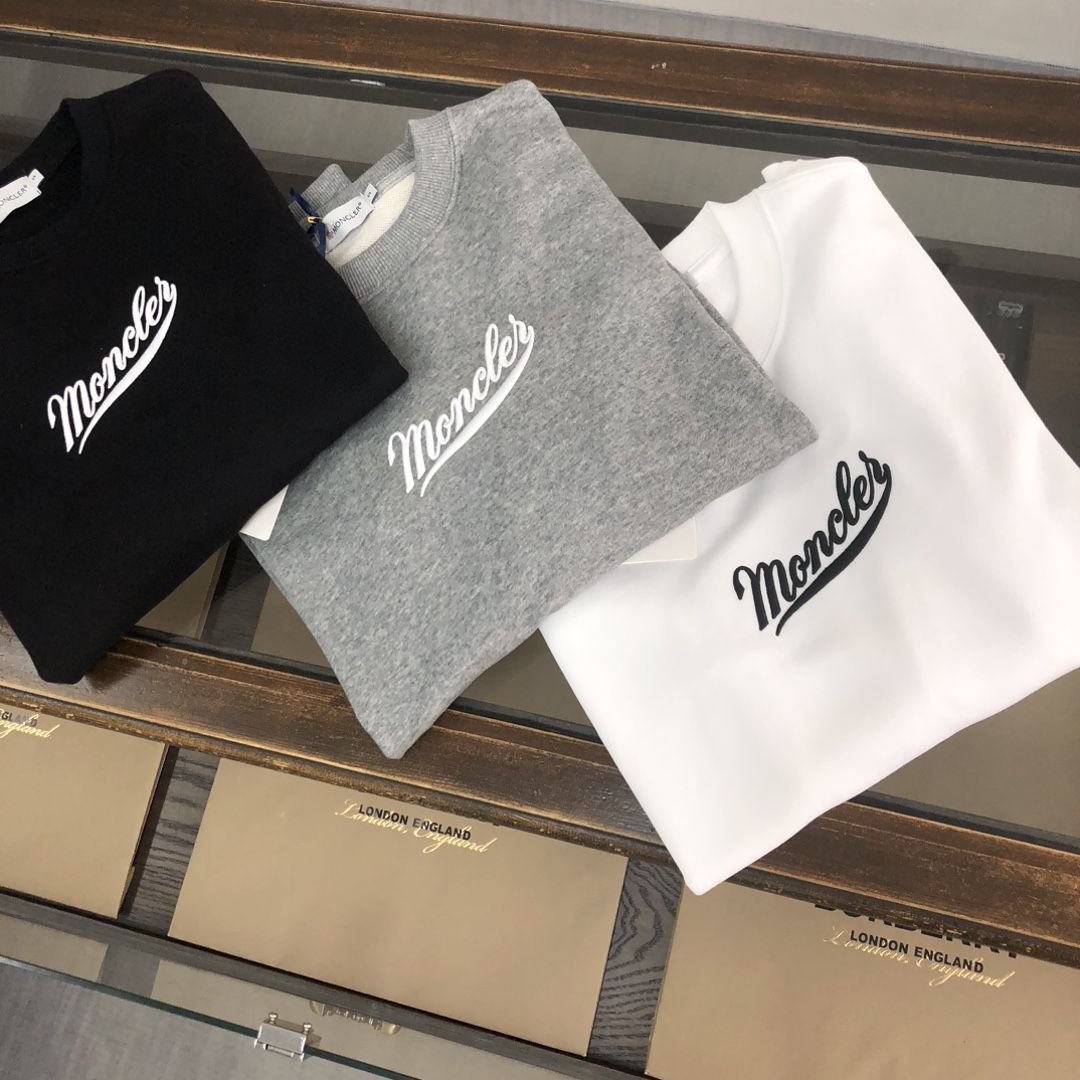 MONCLER モンクレール パーカー トレーナー 長袖 ブランド 丸襟 カジュアル 綿  メンズ ホワイト　ブラック