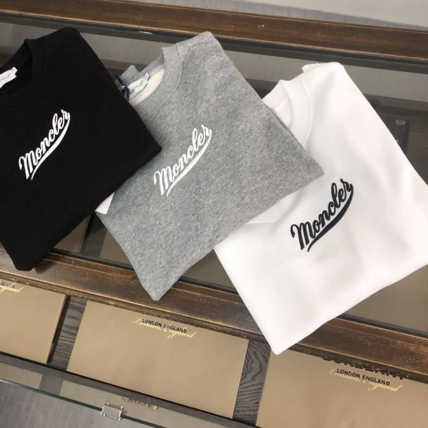 MONCLER モンクレール パーカー トレーナー 長袖 ブランド 丸襟 カジュアル 綿  メンズ ホワイト　ブラック