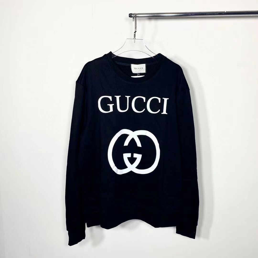 GUCCI  パーカー 長袖  ファッション　丸襟  人気　グーチロゴプリント　秋服