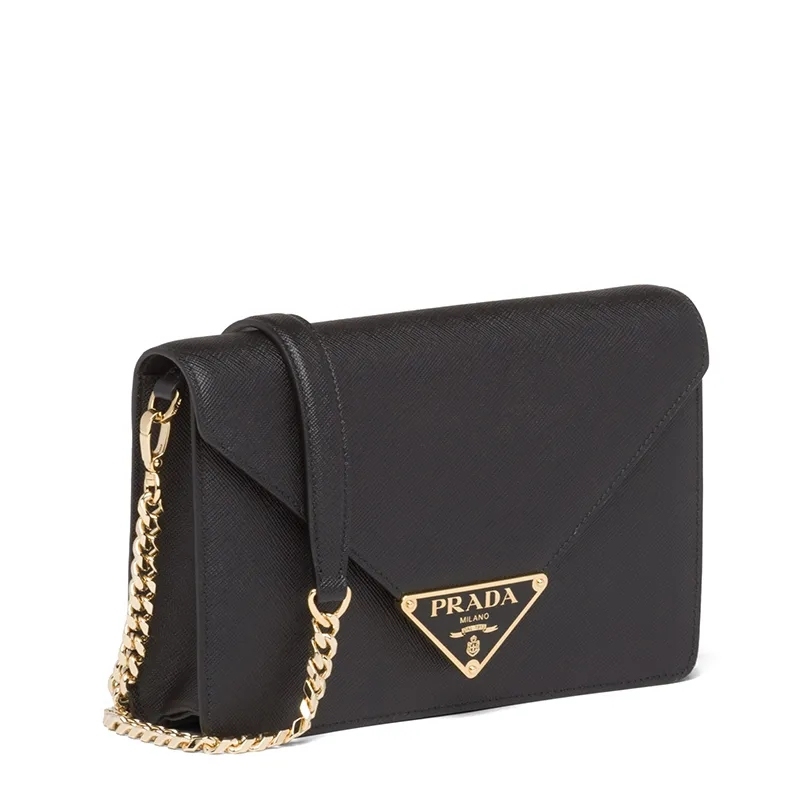 【PRADA】☆人気☆ レディース ブラック エンベロープ ショルダー バッグ